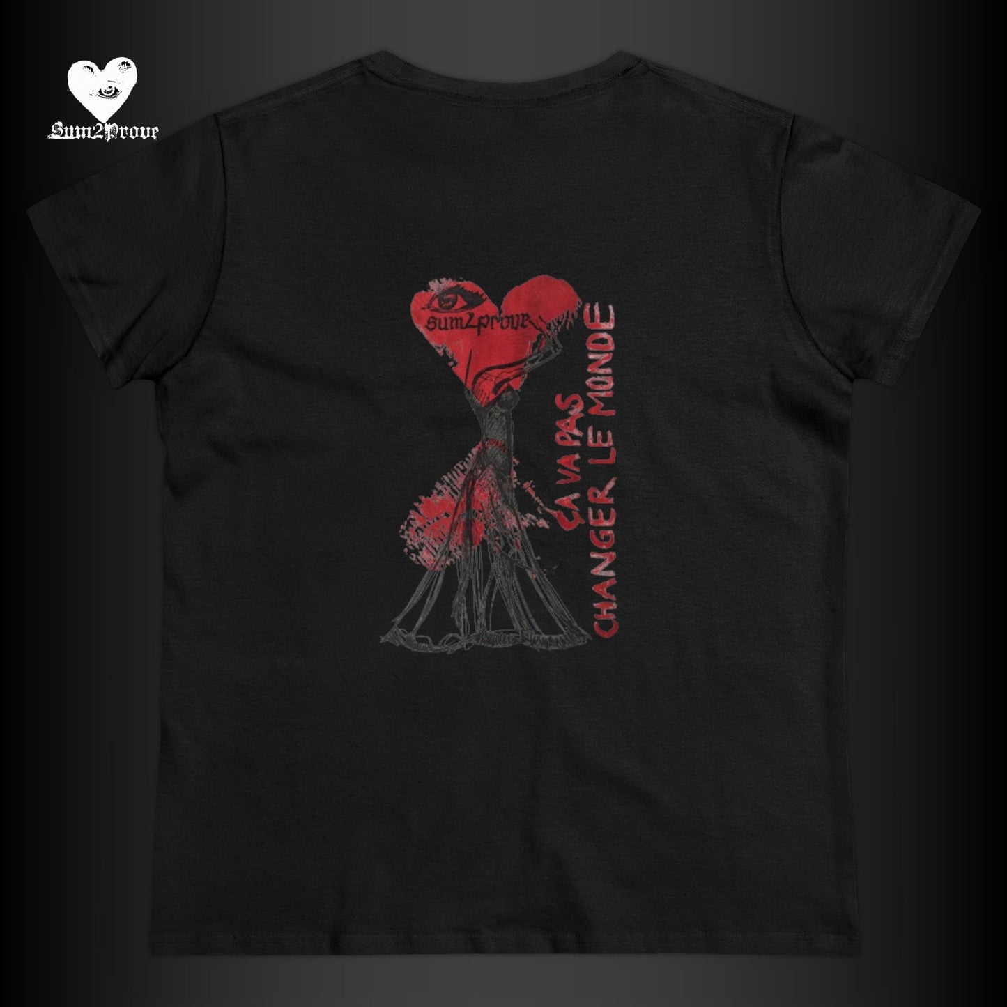 "CA VA PAS CHANGER LE MONDE" T-SHIRT SCHWARZ TAILLIERT